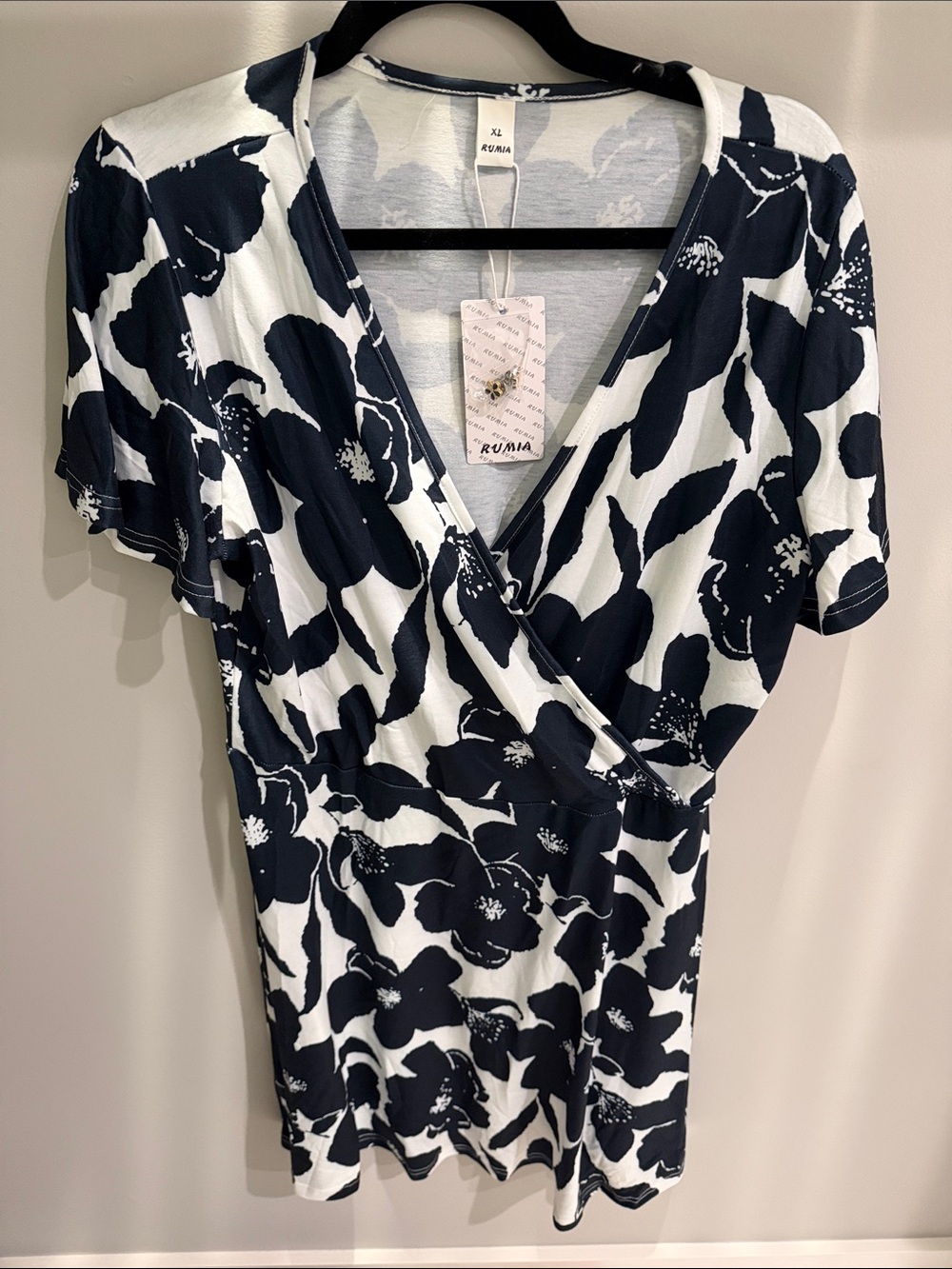 RUMIA Women Casual Dresses Wrap V Neck Dress A-Line Summer Sundress Fashion